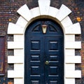 wooden parliament in london old church door and marble antique Royalty Free Stock Photo