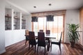 Wooden parquet in dinning room Royalty Free Stock Photo