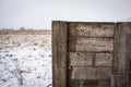 A wooden partition in a cattle paddock in the countryside Royalty Free Stock Photo