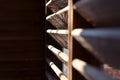 wooden partitions in the sunlight