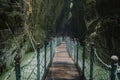 Wooden passage leading to the depths of the valley