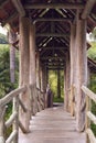 wooden passage to the Buddha statue. A place for meditation, Brazil Royalty Free Stock Photo