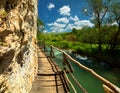 Wooden path along the river Royalty Free Stock Photo