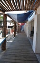 Wooden path in the beach