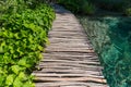 Wooden path and lake