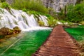 Wooden path in National Park in Plitvice Royalty Free Stock Photo