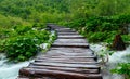 Wooden path in National Park in Plitvice Royalty Free Stock Photo