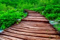 Wooden path in National Park in Plitvice Royalty Free Stock Photo