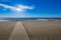 Wooden path in the sand Royalty Free Stock Photo