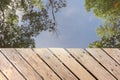 Wooden path with sky reflection in water Royalty Free Stock Photo
