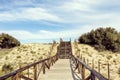 Steps for beach access on sand dunes. Royalty Free Stock Photo