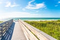 Wooden Boardwalk to Indian rocks beach in Florida, USA