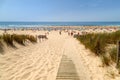 Pathway to the Grand Crohot Beach of the peninsula of Cap Ferret. Arcachon Bay, France, holidays.