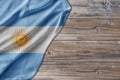 Wooden pattern old nature table board with Argentina flag Royalty Free Stock Photo