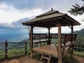 Wooden pavilion Landscape mountain view Phu tabberk Phetchabun Thailand Royalty Free Stock Photo