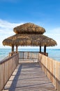 Wooden pavilion on seacoast Royalty Free Stock Photo