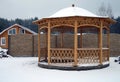 Wooden pavilion in the yard