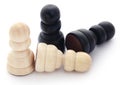 Wooden pawn for chess game Royalty Free Stock Photo