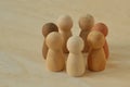 Wooden pawn in a circle - Anti-racism and love concept