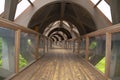 Wooden pedestrian tunnel Royalty Free Stock Photo