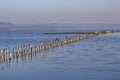 The landscape of a salt lake in a seaside resort Pomorie, Bulgaria.