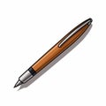 Wooden Pen On White Background Vector - Precisionist Style