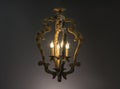 Wooden Pendant light lamp illuminated, Elegant Chandelier illuminated