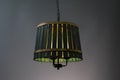 Wooden Pendant light lamp illuminated, Elegant Chandelier illuminated