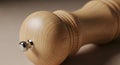 Wooden pepper mill kitchen utensil closeup Royalty Free Stock Photo
