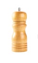 Wooden pepper mill isolated on a white background