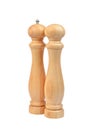 Wooden pepperbox mill and saltcellar Royalty Free Stock Photo