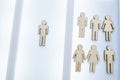 Wooden person icon on white background, Organisation structure, social network, leadership, team building, recruitment business, Royalty Free Stock Photo