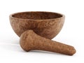 Wooden pestle and mortar