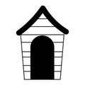 Wooden pet house cartoon isolated white background design line icon Royalty Free Stock Photo