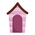 Wooden pet house cartoon isolated white background design Royalty Free Stock Photo