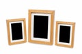 Wooden photo frame isolated on white background Royalty Free Stock Photo