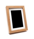 Wooden photo frame (clipping path) isolated on white background Royalty Free Stock Photo