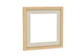 Wooden photo frame mockup isolated on white background - Perspective view - copy space Royalty Free Stock Photo