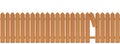 Wooden Picket Fence With Gap In The Fence