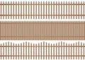 3 different wooden picket fence