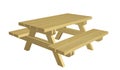 Wooden picnic table, 3d illustration