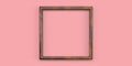 Wooden picture frame, blank thin frame with empty space for decorative uses. 3d render Royalty Free Stock Photo