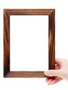 Wooden picture frame Royalty Free Stock Photo