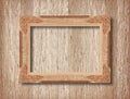 Wooden picture frame isolared on white