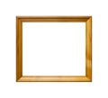 Wooden picture frame made of light wood isolated