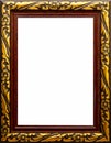 Wooden picture frame. Old rustic wooden frame isolated on white background Royalty Free Stock Photo