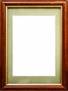 Wooden picture frame. Old rustic wooden frame isolated on white background Royalty Free Stock Photo