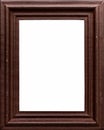 Wooden picture frame. Old rustic wooden frame isolated on white background Royalty Free Stock Photo