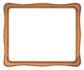 Wooden picture frame with rounded corners isolated Royalty Free Stock Photo