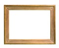 Wooden picture frame on white backround Royalty Free Stock Photo